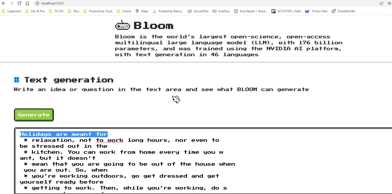  bloom ai writing interface