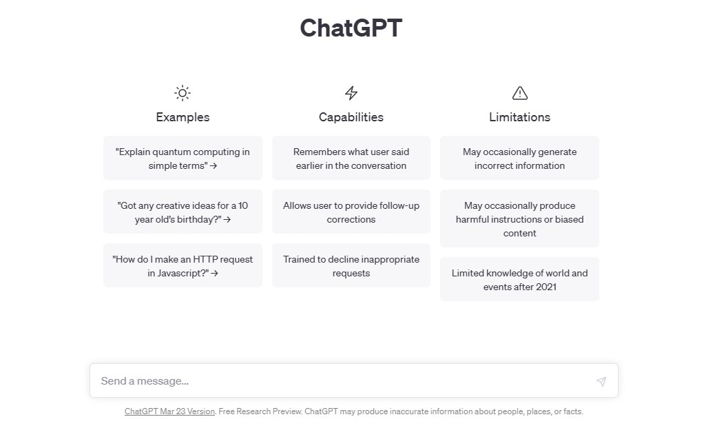  Interfaccia utente ChatGPT
