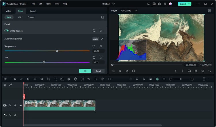 adjust setting to create lut