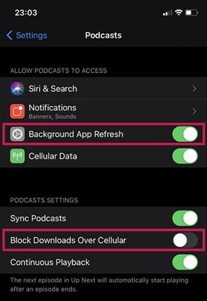 disable the block downloads over the cellular option