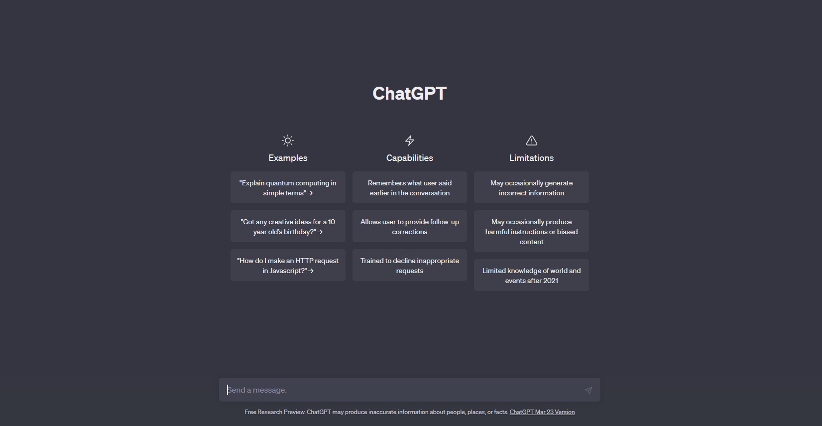  chatgpt user interface