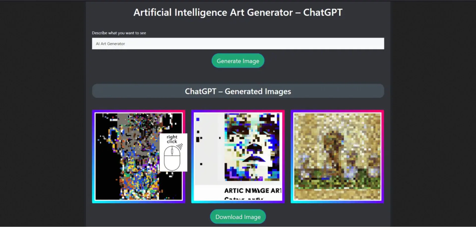 téléchargement de l'image générée par l'IA