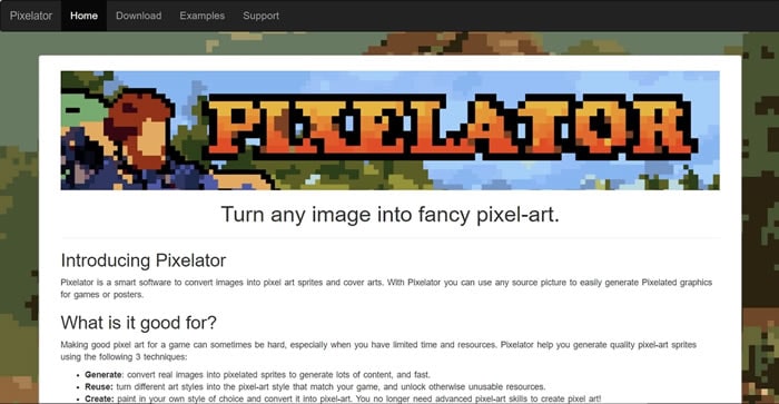 pixelator generatore di pixel art