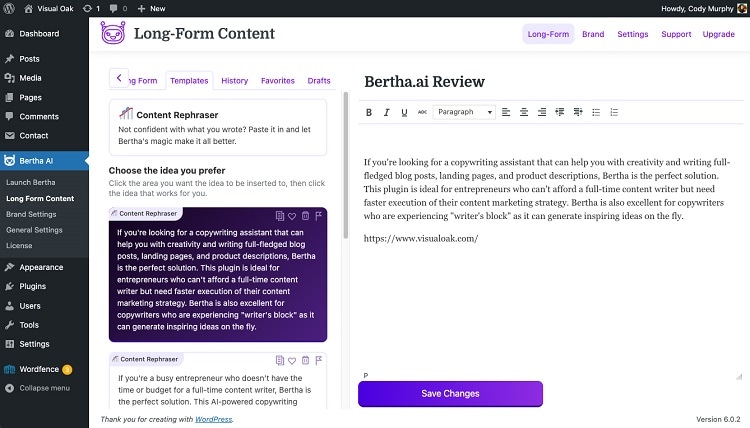 AI blog writing tools - Bertha AI