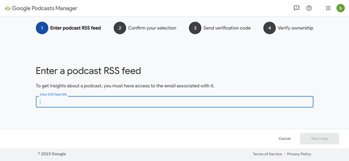 pasting the rss feed