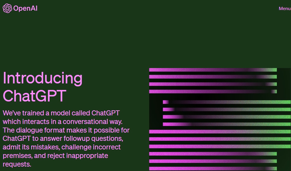 Página de inicio de ChatGPT 