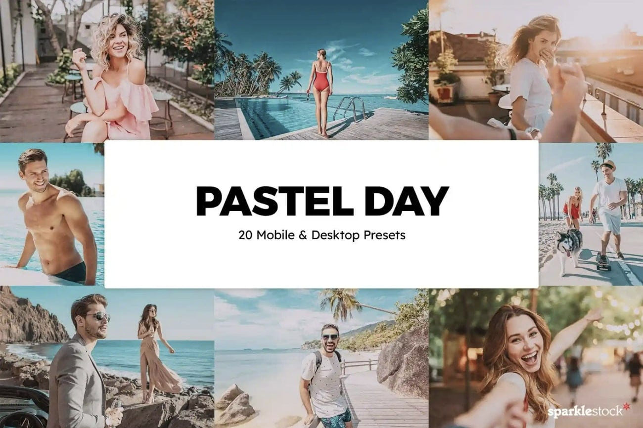 8 préréglages et LUT Pastel Day Lightroom gratuits