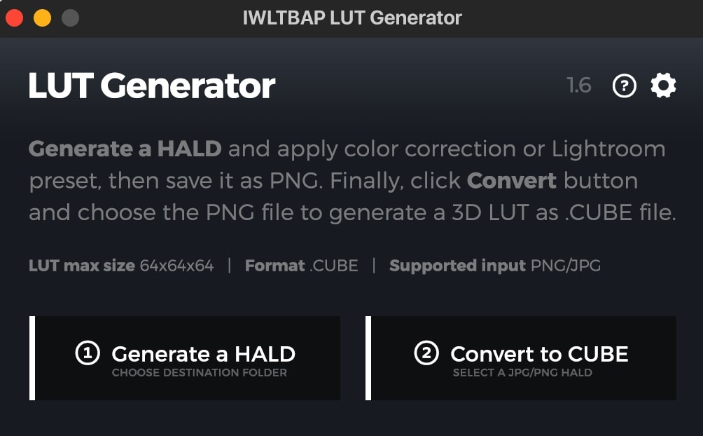 create luts with lut generator app
