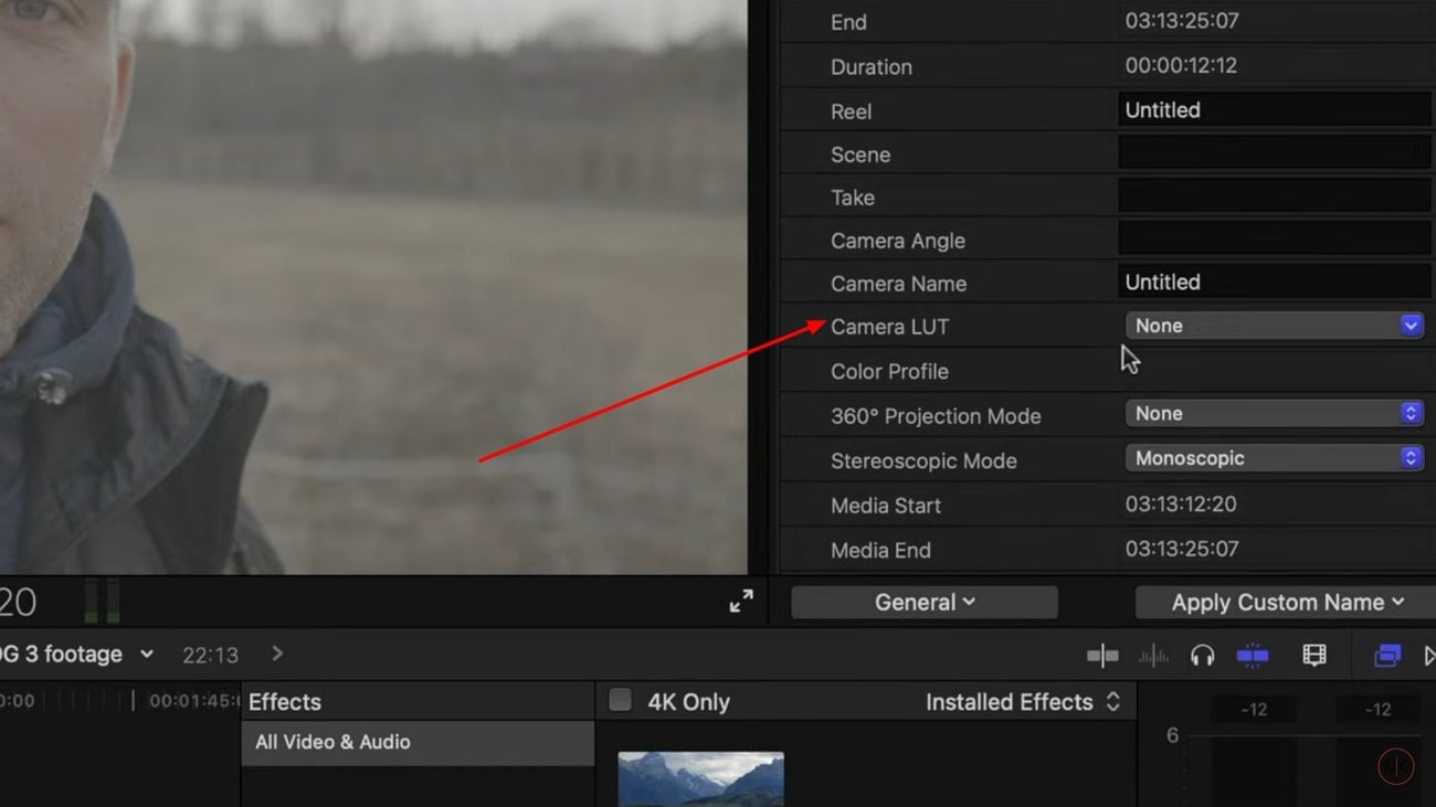 change settings and apply luts