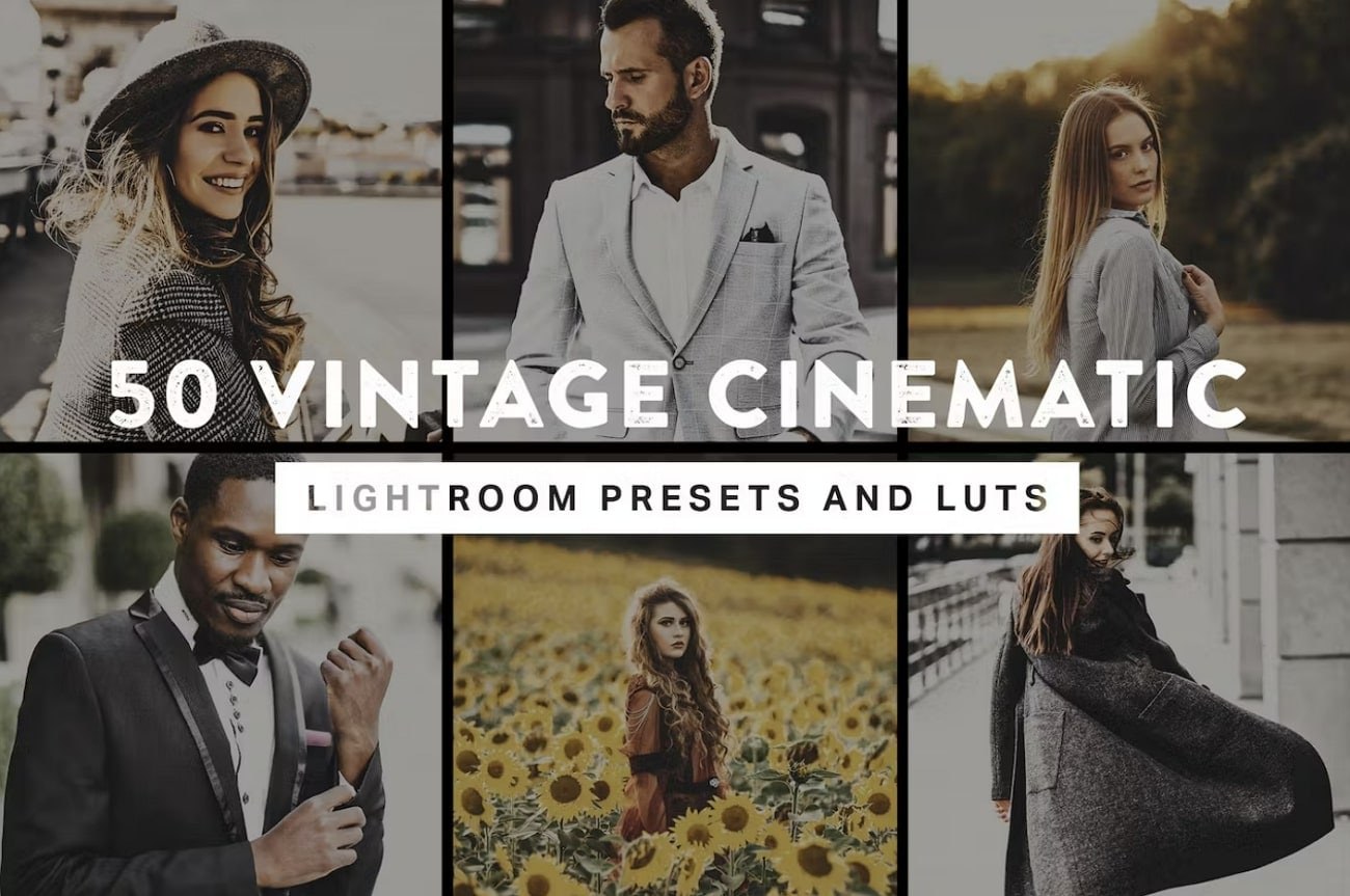 vintage cinematic lightroom luts