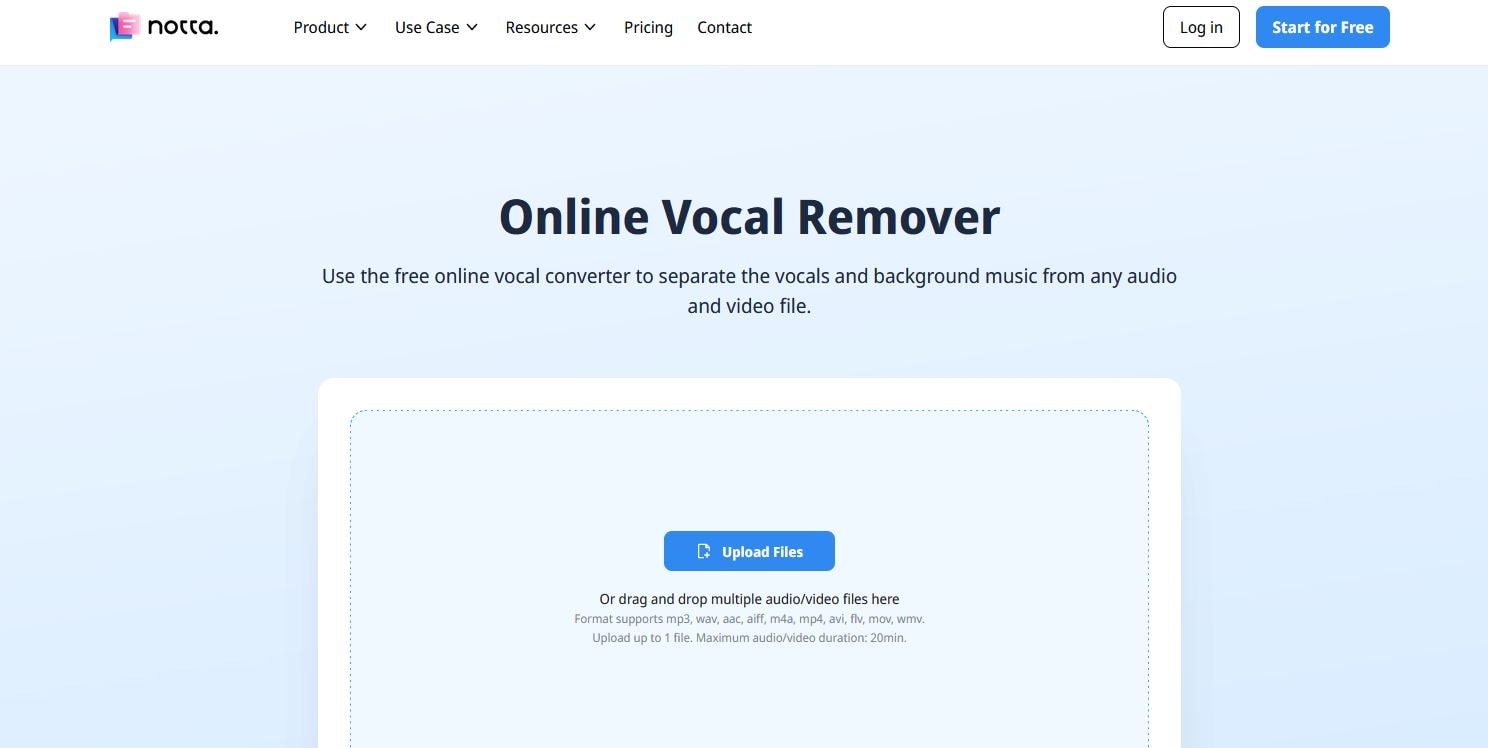 notta vocal remover