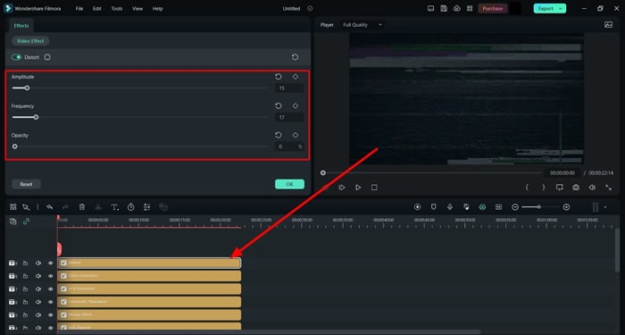 ajouter une distorsion glitch au préréglage