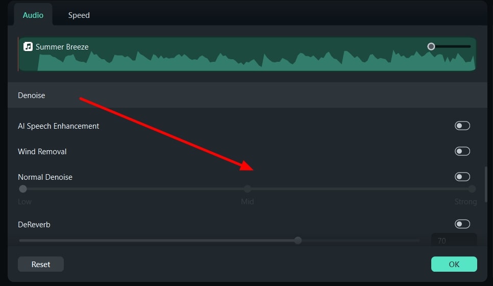 ai audio denoise filmora