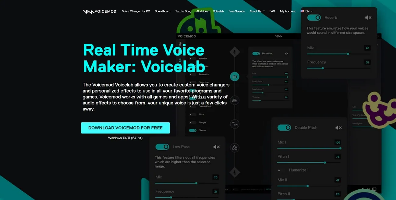 مختبر الأصوات في voicemod ai