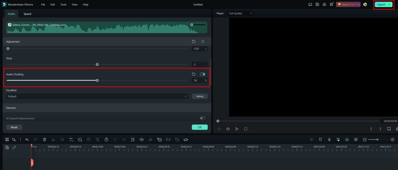 interface d'édition vidéo filmora