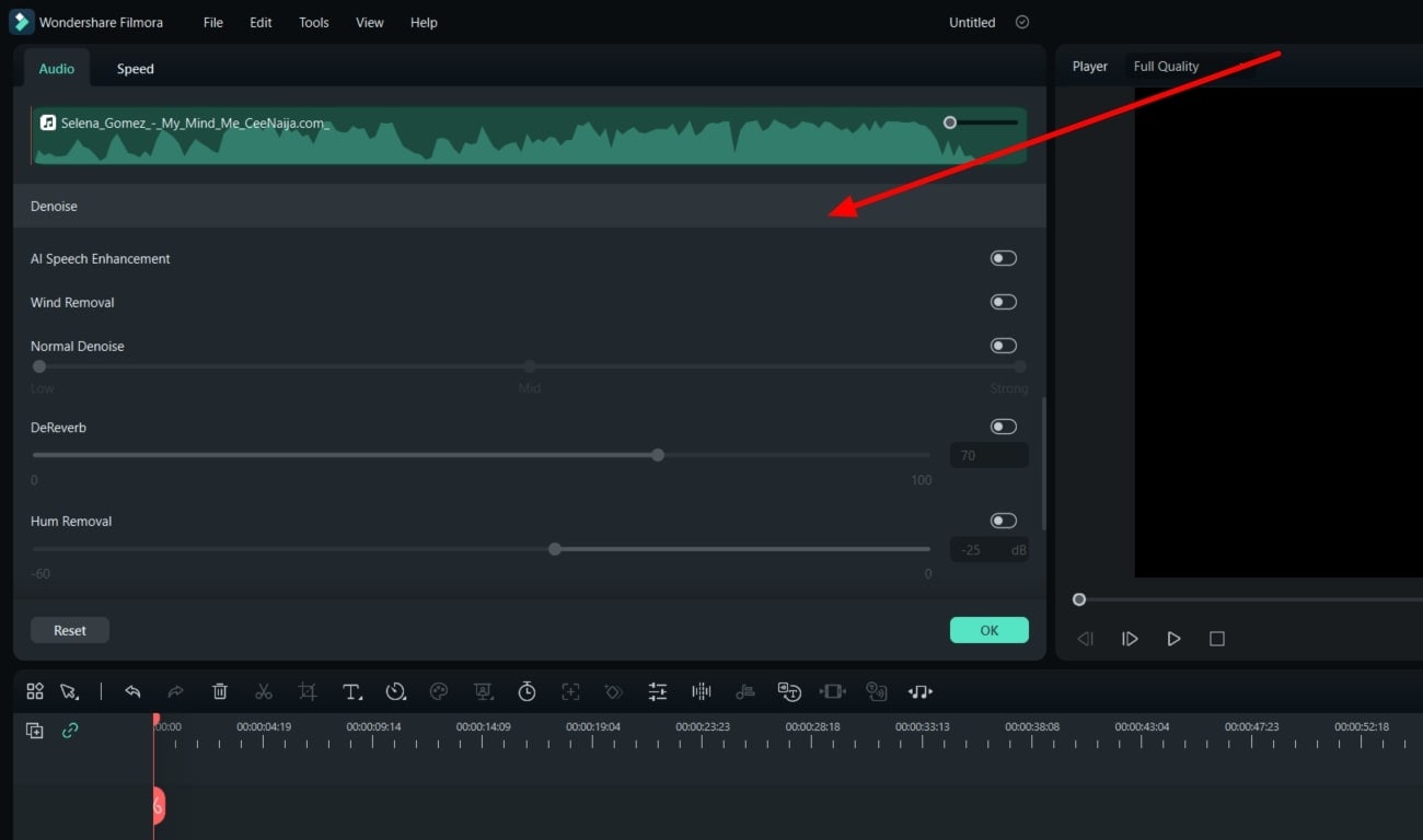 interfaz del editor de video filmora