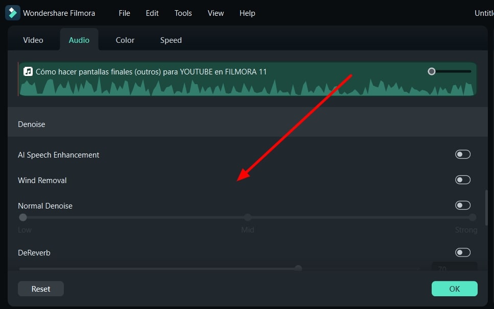 change other audio parameters