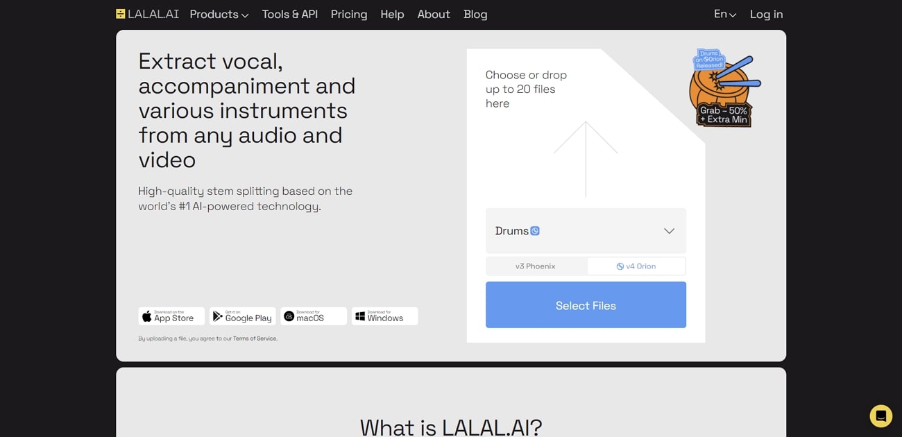 lalal ai background noise removal online