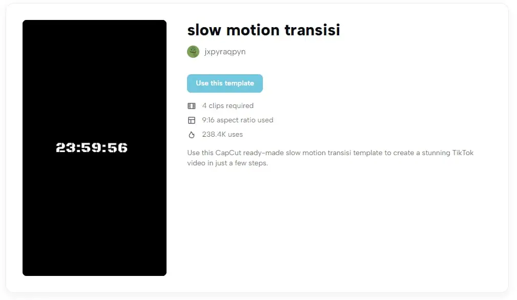 قالب slow motion transisi