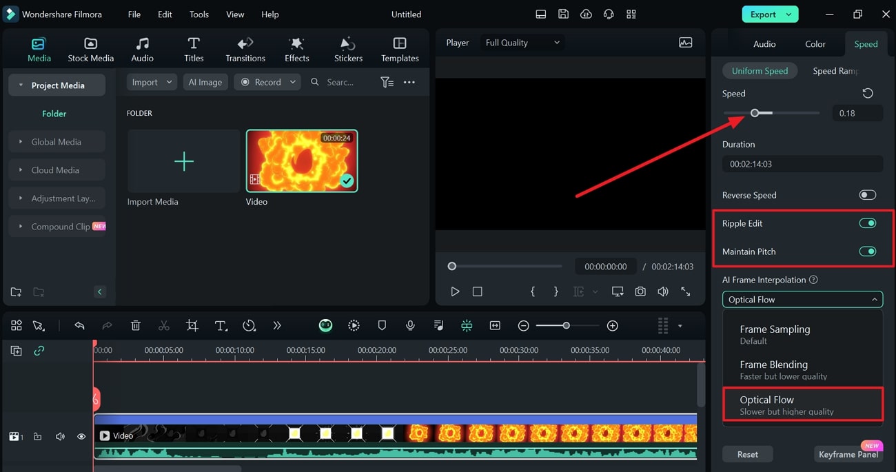 Définir l'interpolation de trame de l'ai sur le flux optique