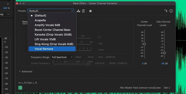 adobe audition AI vocal remover