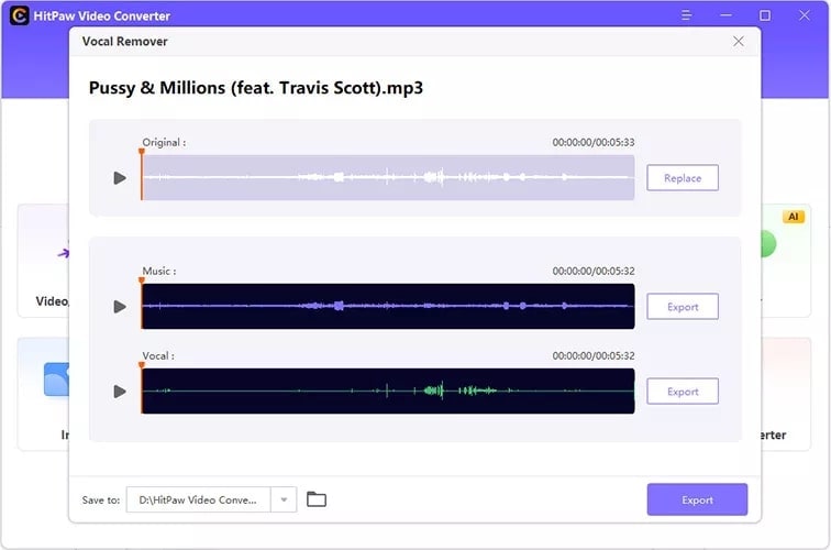 hitpaw video converter ai vocal remover