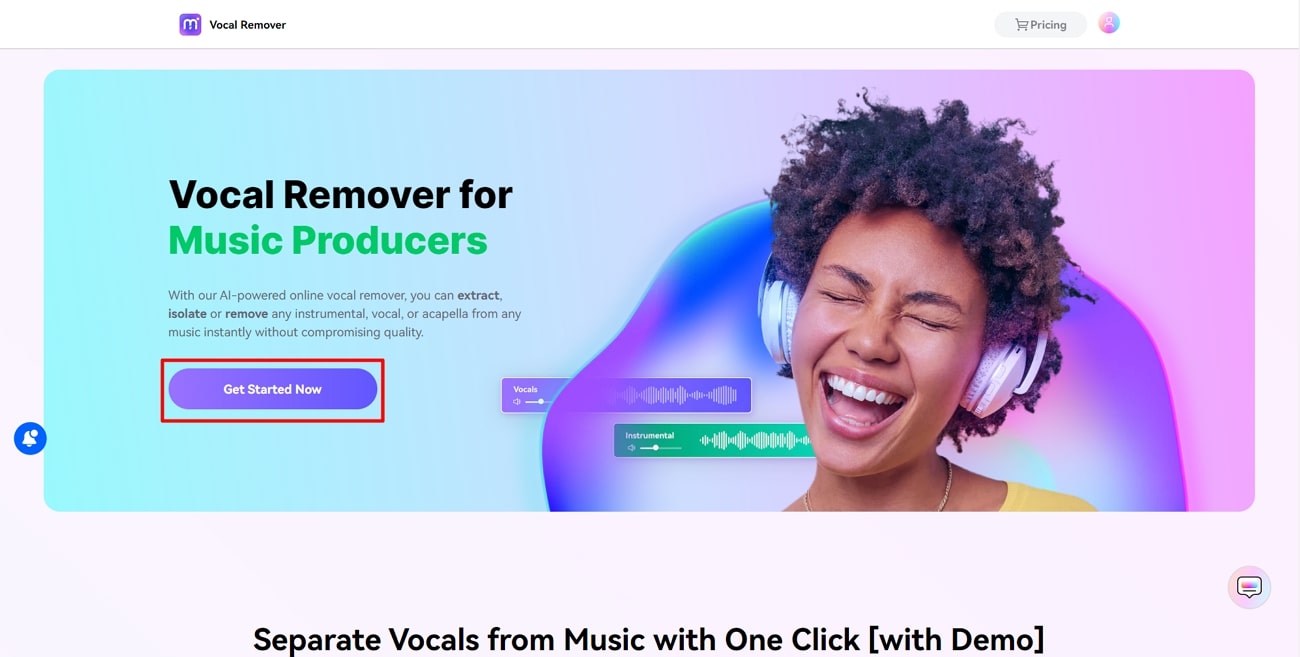 open vocal remover in de browser