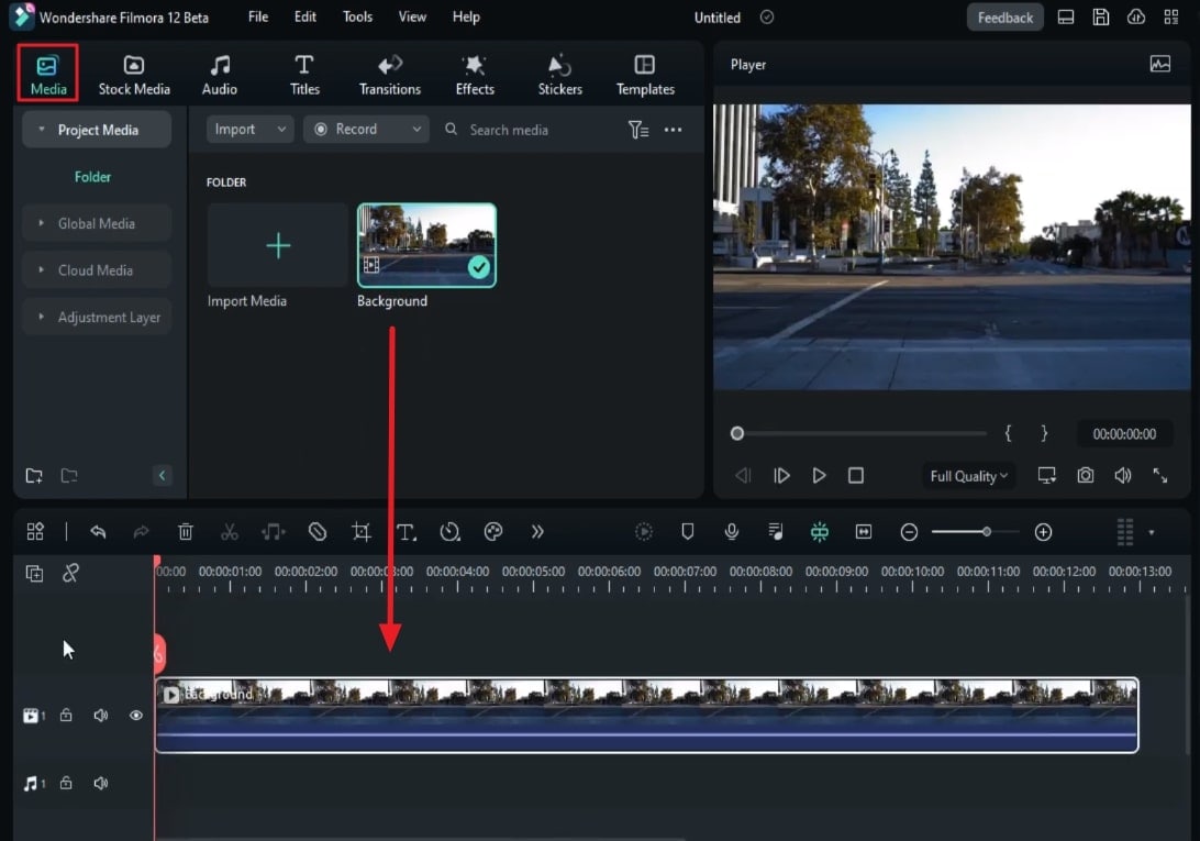 export the main clip into timeline