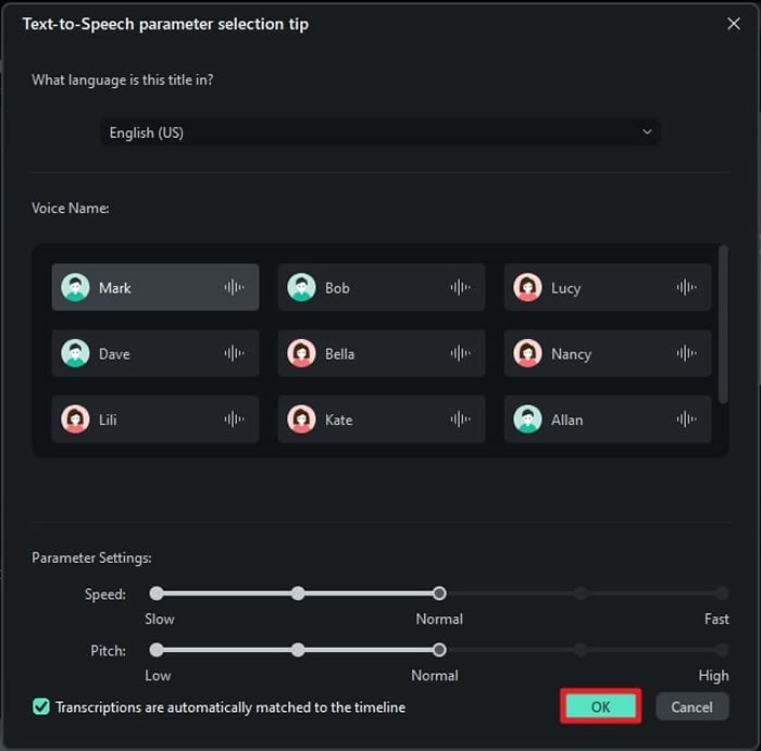 change parameters and apply