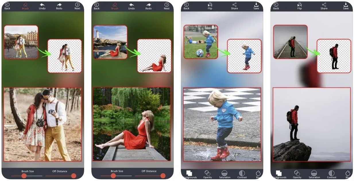 semplice editor di sfondi per foto app per iOS