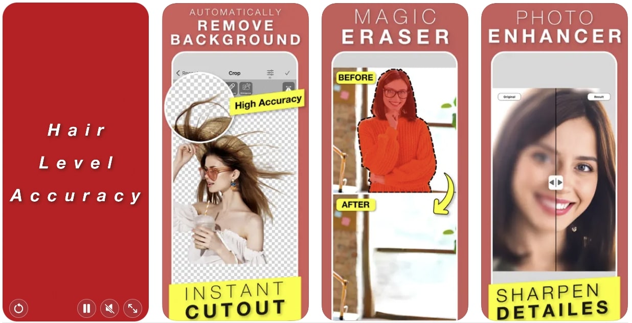 تطبيق superimpose background eraser لنظام ios