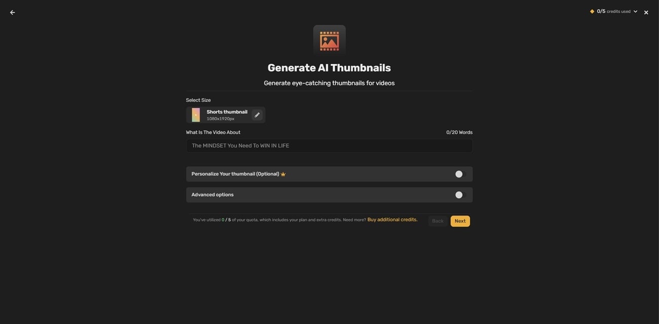 simplified youtube ai thumbnail creator