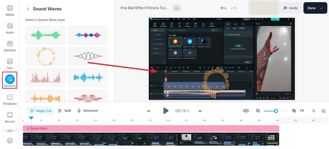 adicionar elemento visualizador à mídia