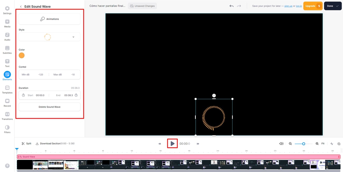 criar visualizador de áudio e renderização