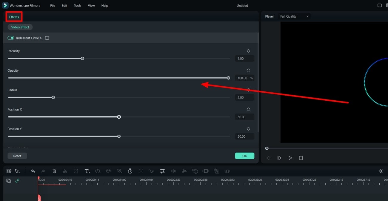 hacer cambios en el efecto espectro