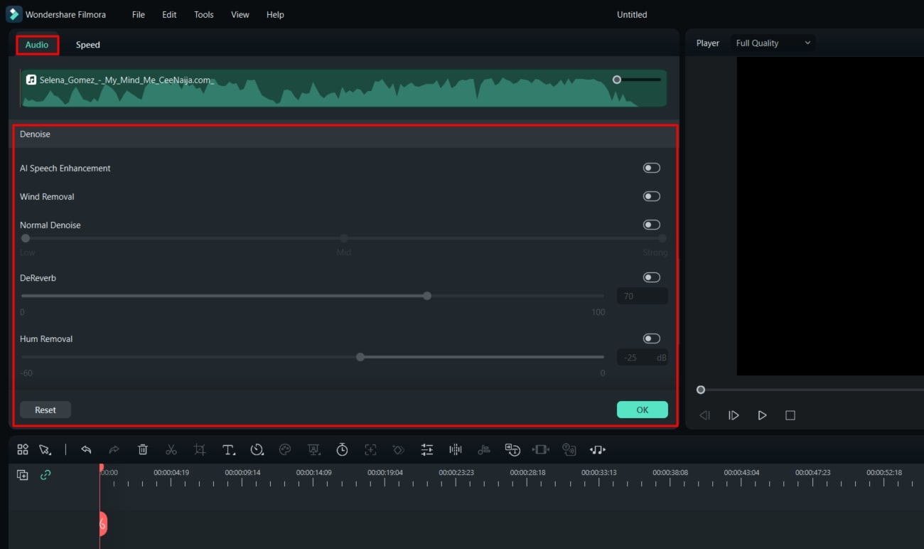 access denoise settings