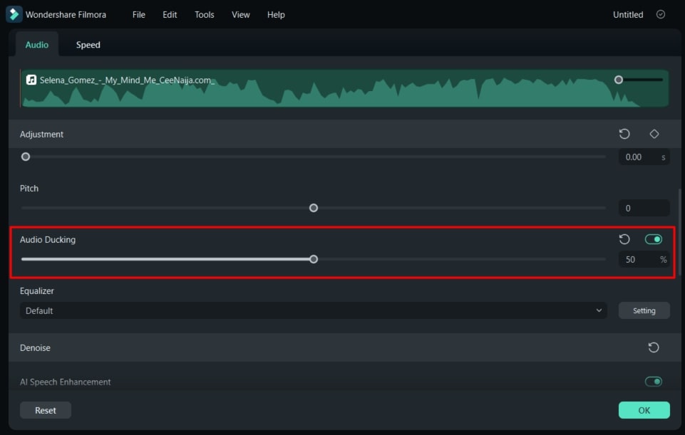 filmora audio ducking