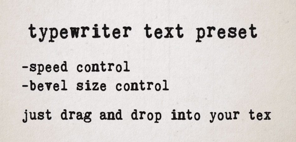typewriter text preset after effects template