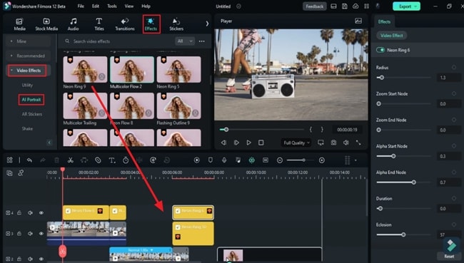 apply multiple effects on video layers