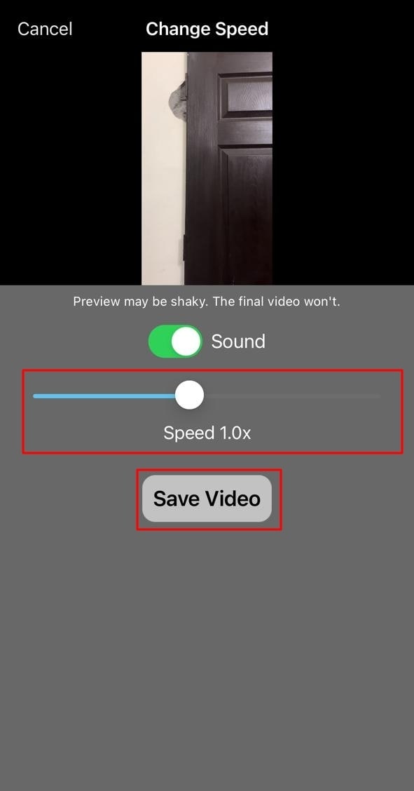 change speed by slider