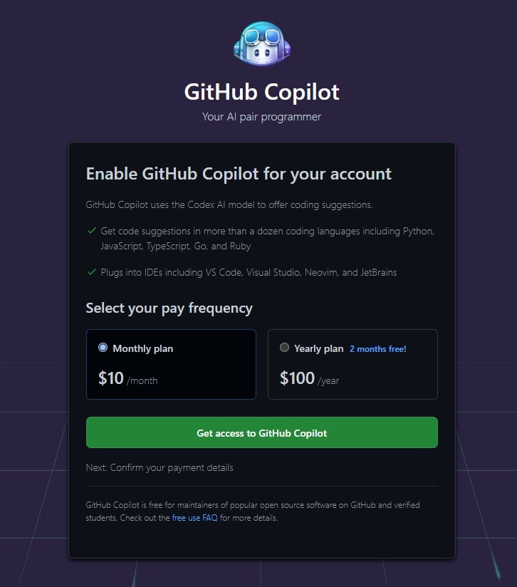 activate github copilot account