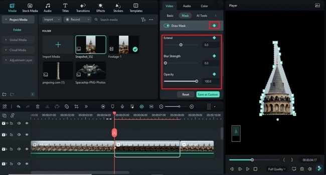 adjust the position and add keyframes