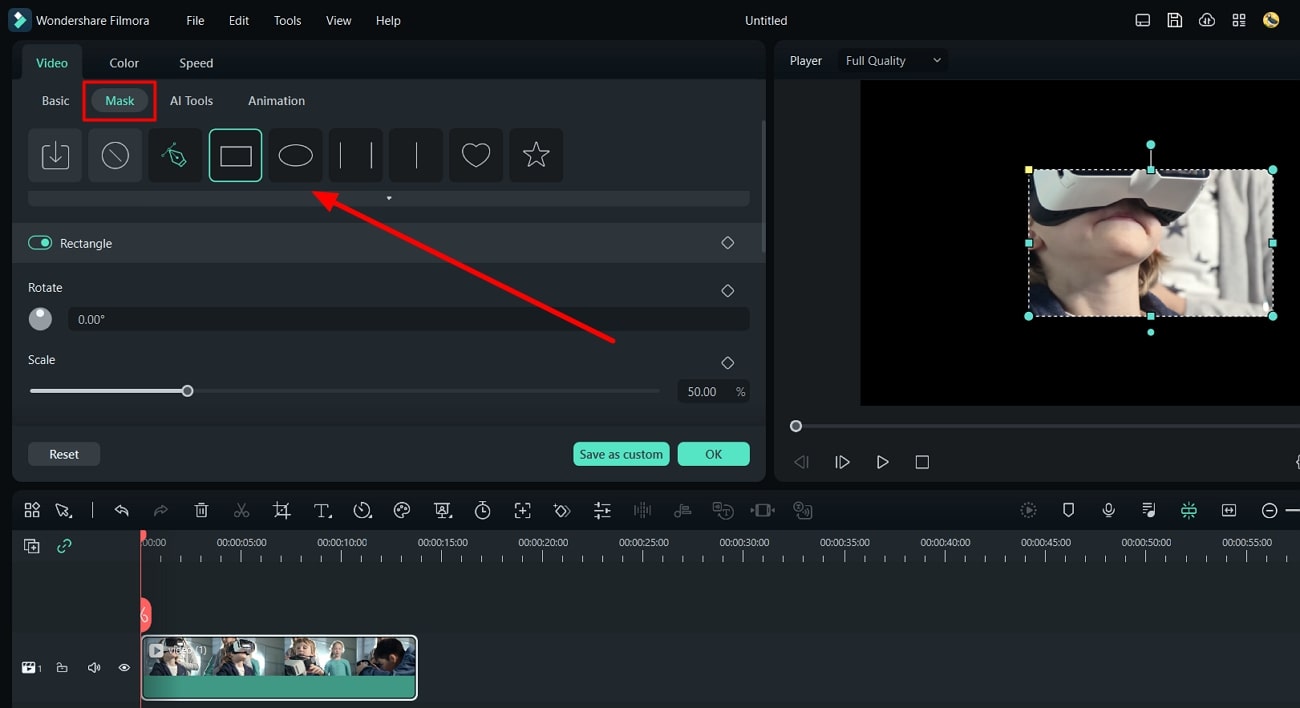 aggiungi maschera dall'editing video