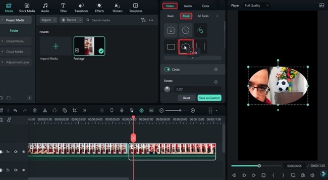 enable and draw circle mask