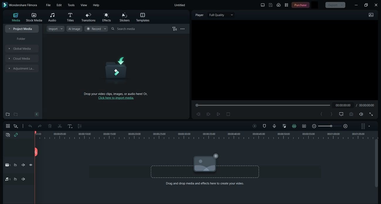filmora video editor interface
