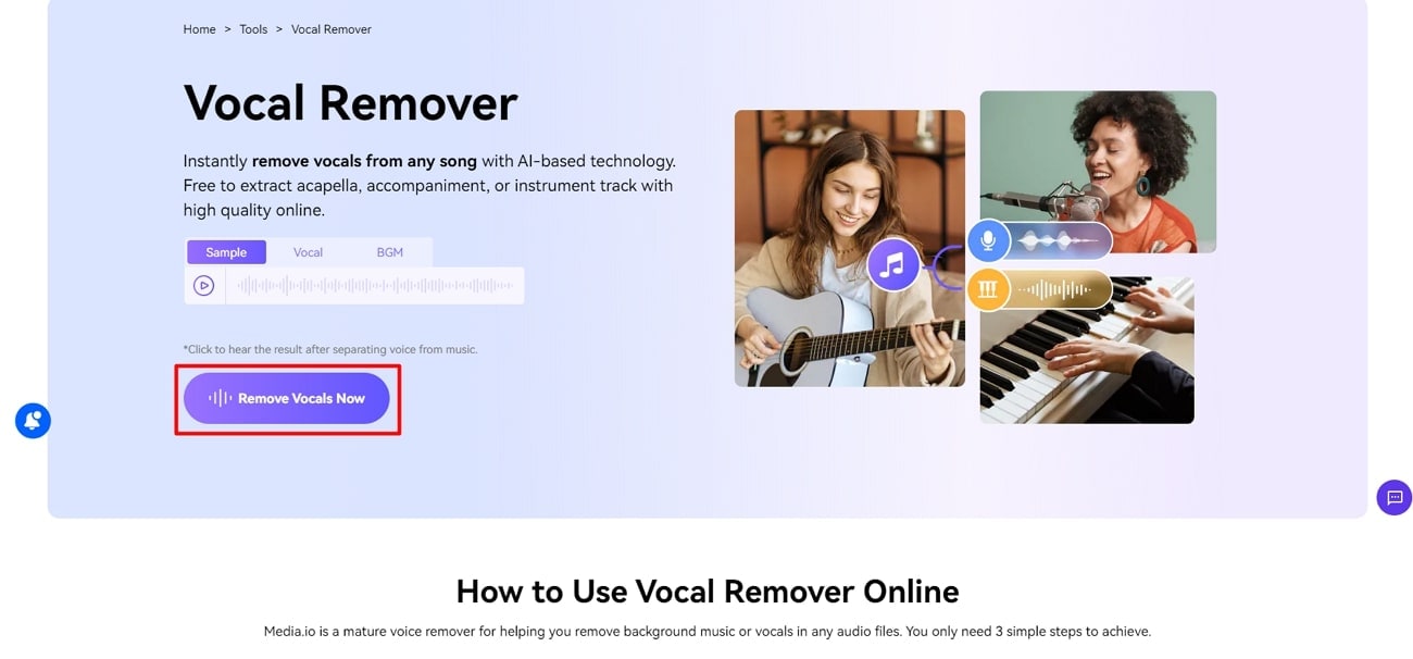 بديل media io vocal remover