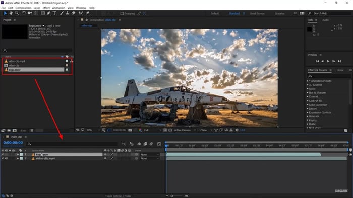 import media to after effects