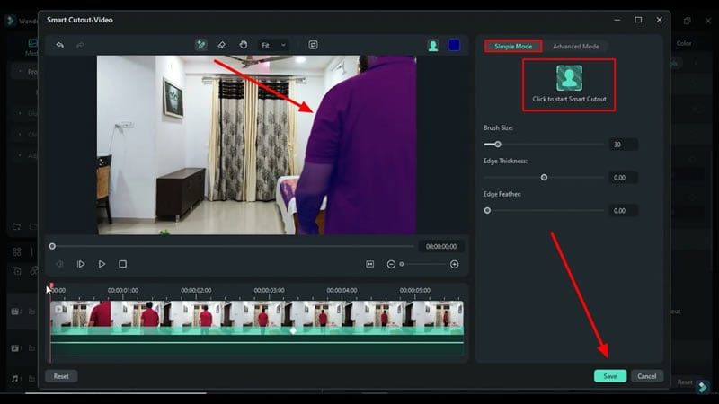 apply smart cutout on video