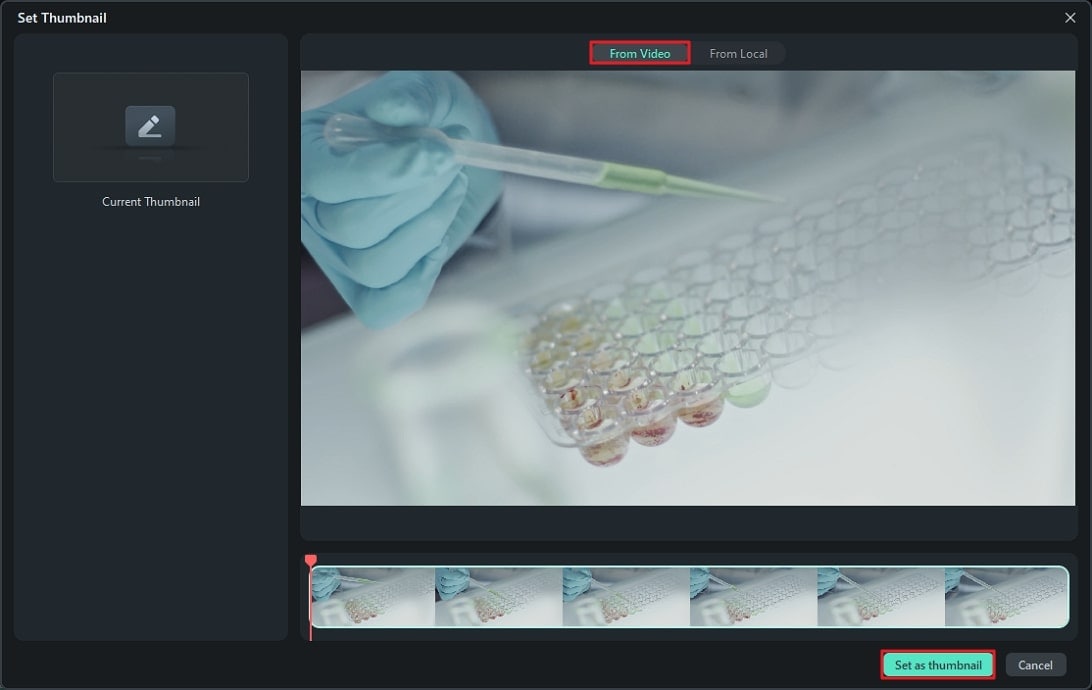 select thumbnail from video and export