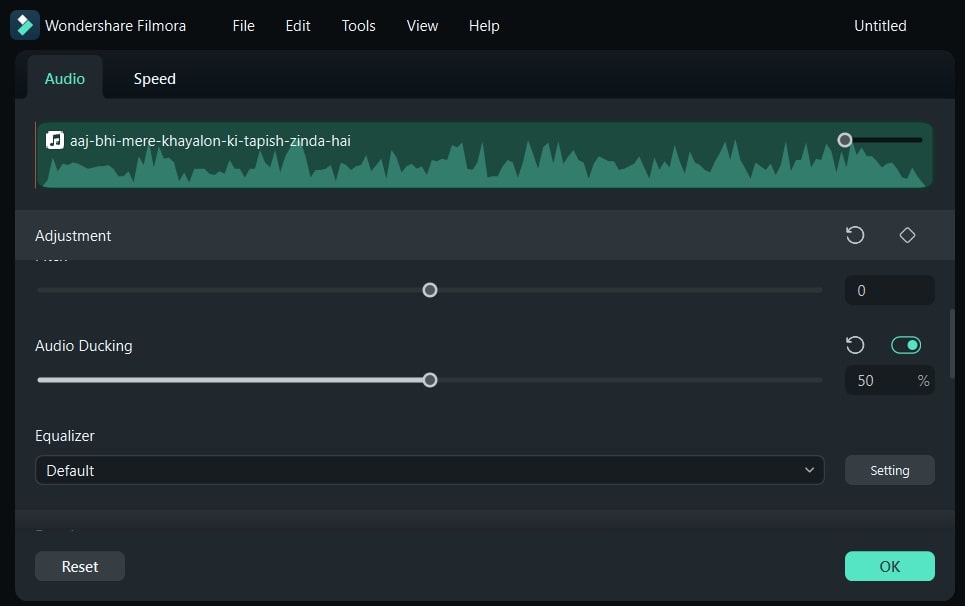 audio esquivando filmora